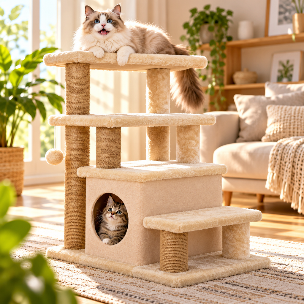 Cat Stairs with Scratching Posts