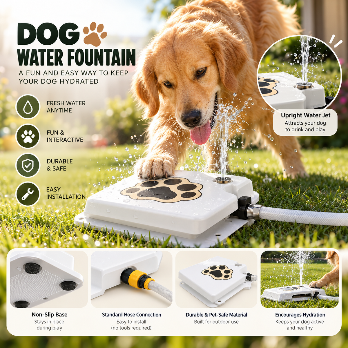Outdoor Dog Water Fountain