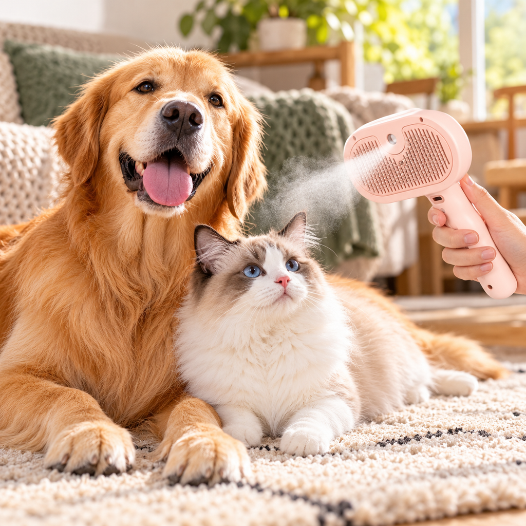 Pet Spray Grooming Brush